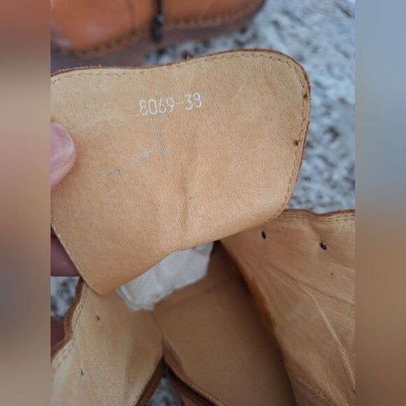 Full brown leather ankle boots size 38 EUR = 7.5-8 US - Picture 6 of 9